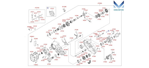new transfer case mt 4wd shyundai starex h-1 1997-07